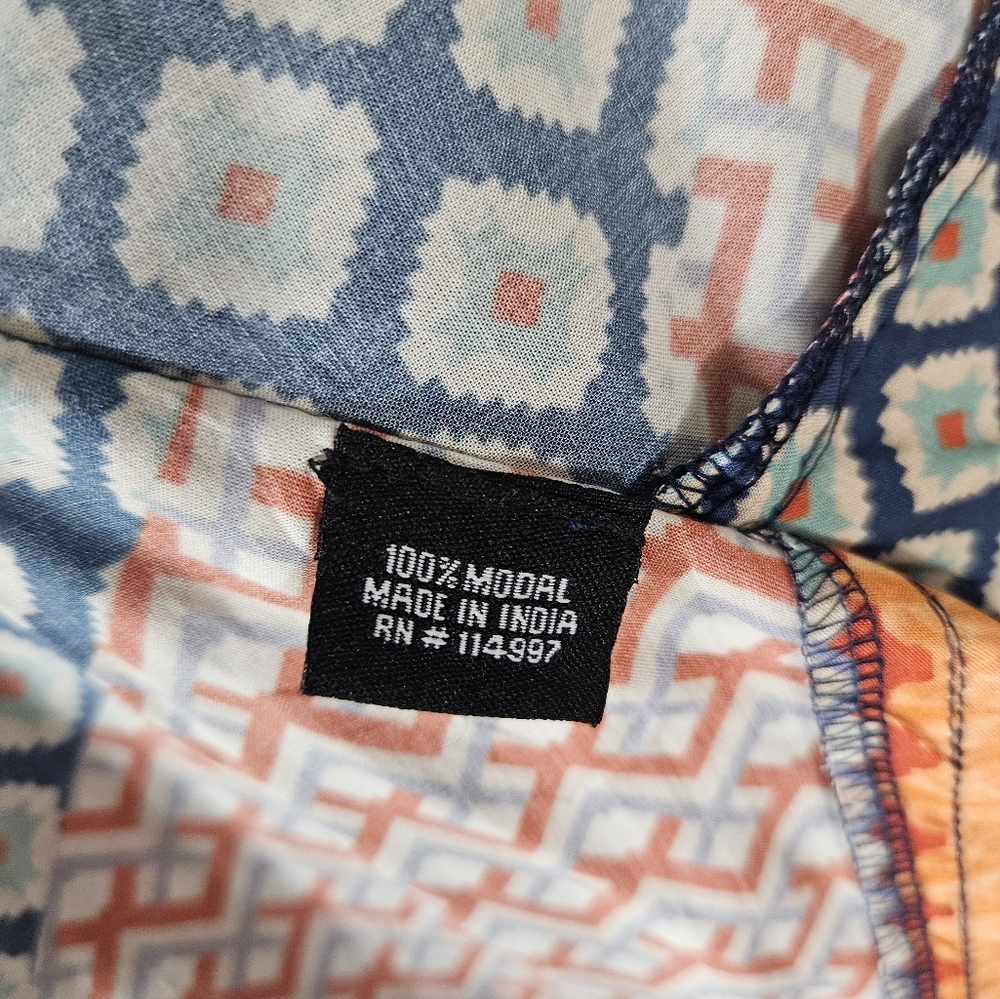 Tolani Collection O/S Kimono Duster Cardigan Boho Open Front Floral & Geometric - Picture 8 of 10